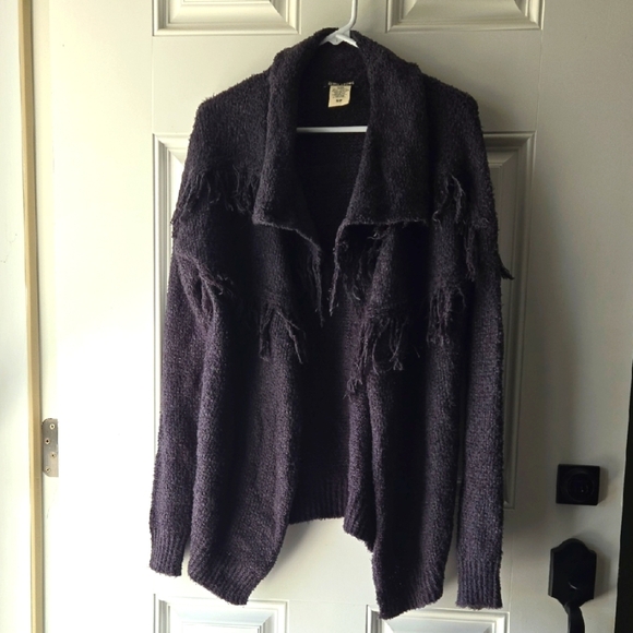 Billabong Grey Fringe Cardigan - Picture 1 of 8